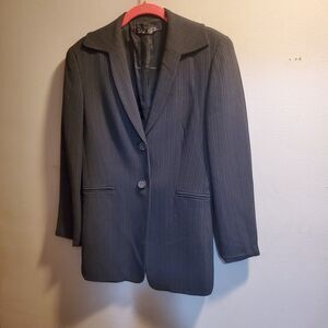 Tahari Women Vintage Black Pinstripe Blazer Jacket Women Size 4